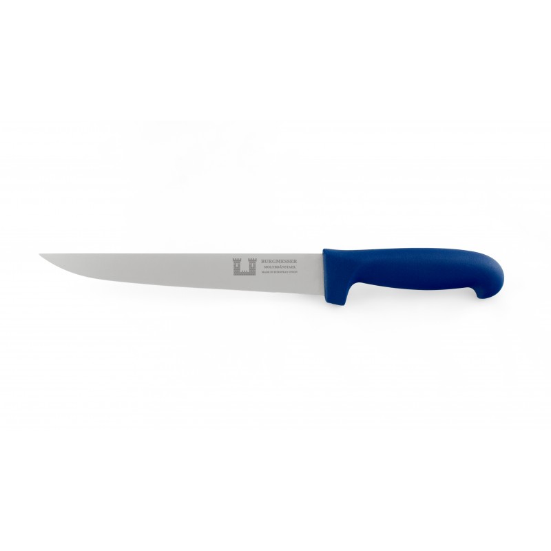 Cuchillo Burgmesser Carnicero Hoja Estrecha de 22cm / 8 color Azul y mango de Polipropileno