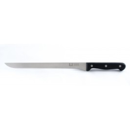 Cuchillo Burgmesser Jamonero Flexible de 26cm/10" Color Negro. Mango enterizo remachado de Polipropileno.